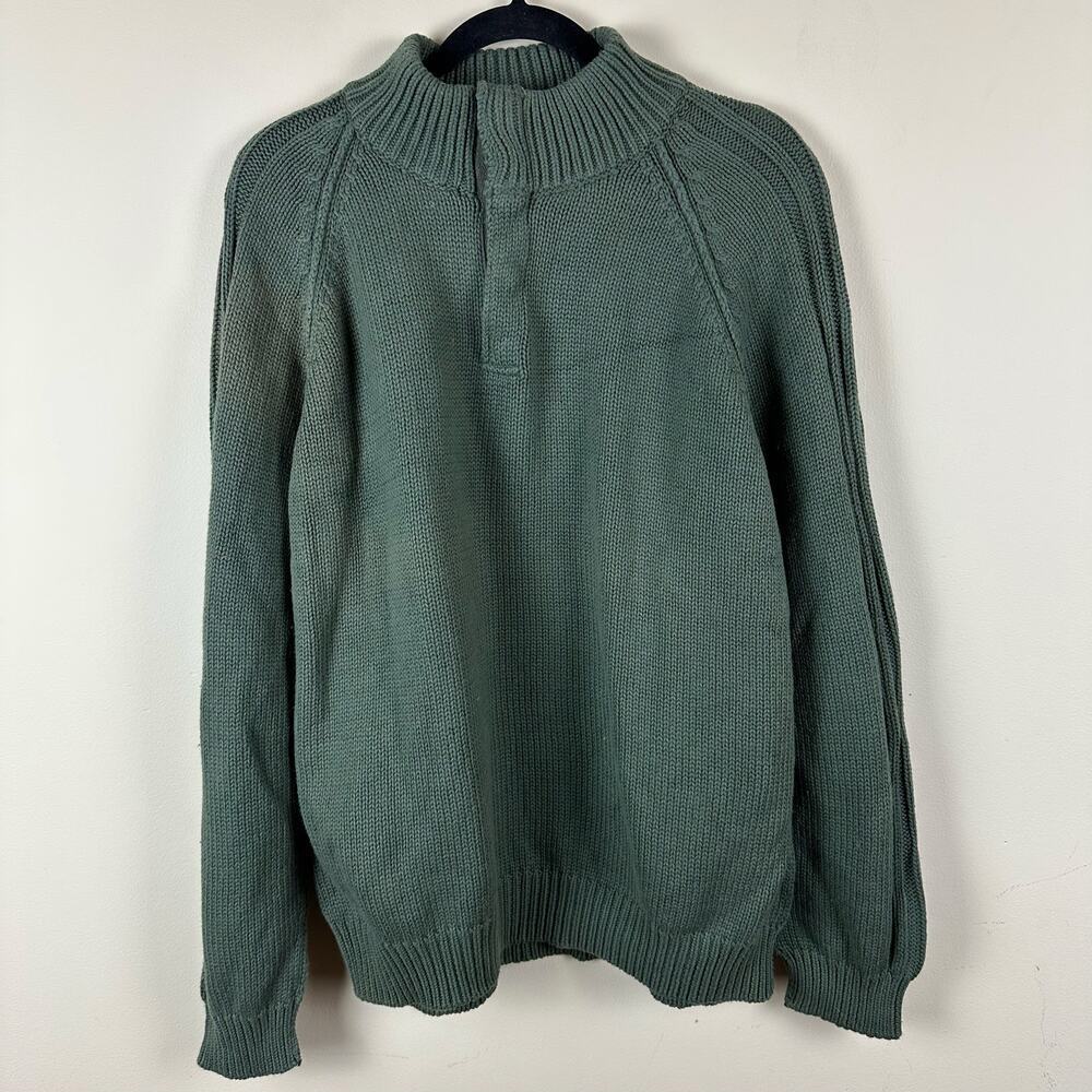 The Territory Ahead Cashmere Blend Henley Mock Neck Sweater Snap Reverse Mens XL